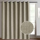 Rose Home Fashion Sliding Door Curtains, Primitive Linen Look 100% Blackout Curtains, Thermal Insula