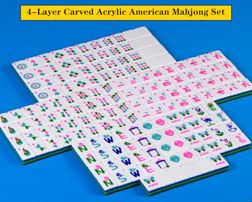Set de Mahjong Americano 166 piezas acrílico 1.2 pulg miniatura 2