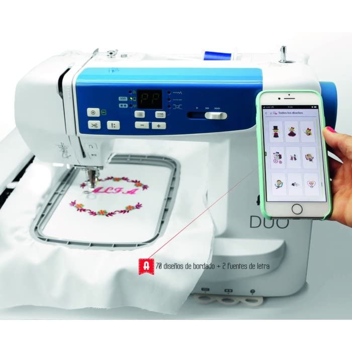 Máquina de bordar ALFA DUO con wifi, Plástico