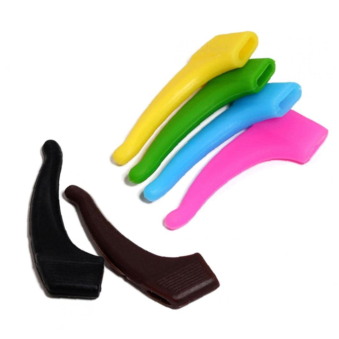 Froiny 10 Pcs Anti Slip Eyeglass Hook Silicone Eyewear Grip Tip Spectacle Grip Clip Color Random