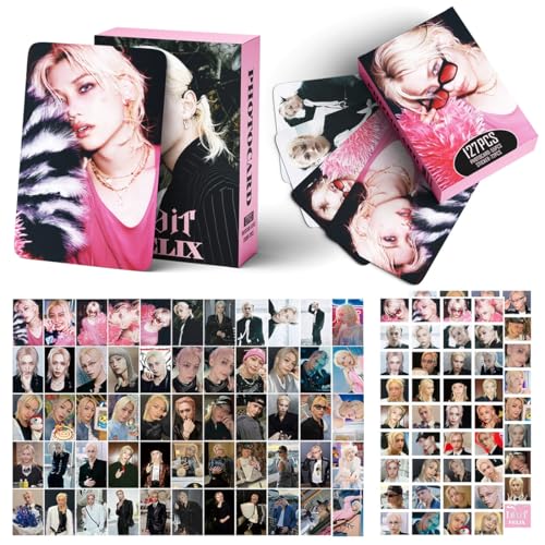 BCHMN Kpop Stray-Kiids Cartes à Collectionner, photo card pour fans, DO IT FELIX (55 Lomo Cartes + 72 Autocollants, G)