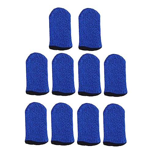 DOITOOL 10 Piezas Cubierta De Dedo Táctil De Pantalla Consejos Mangas Apretones Sudoroso Cunas De Dedo Guantes Accesorio De Juego De Teléfono Cubre Dedos Antisudor Blue