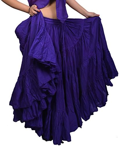 Wevez® Women's Gypsy 25 Yard Solid Color Cotton Skirt, One Size, Violet