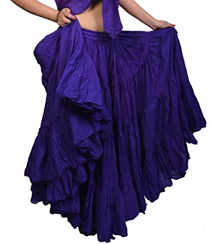 Wevez® Women's Gypsy 25 Yard Solid Color Cotton Skirt, One Size, Violet #TOP1