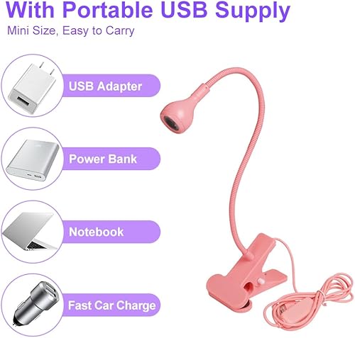 Miniatura 7 de Lámpara de curado con pegamento ultravioleta USB de 3 W LED UV, lámpara de uñas LED UV para uñas de gel, lámpara de escritorio flexible con