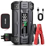 BRPOM Avviatore Batteria Auto, 9000A Avviatore di Emergenza per Auto/Moto, (Motori Fino a ALL Gas o 8.5L Diesel) Booster Avviamento con Torcia a LED&USB Quick Charge 3.0