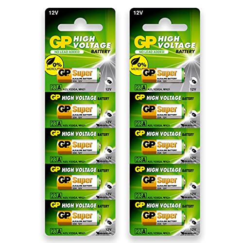 10 Pilhas Baterias 23A 12v A23 Alcalina GP Super 2 Cartela C/ 5 Unidades