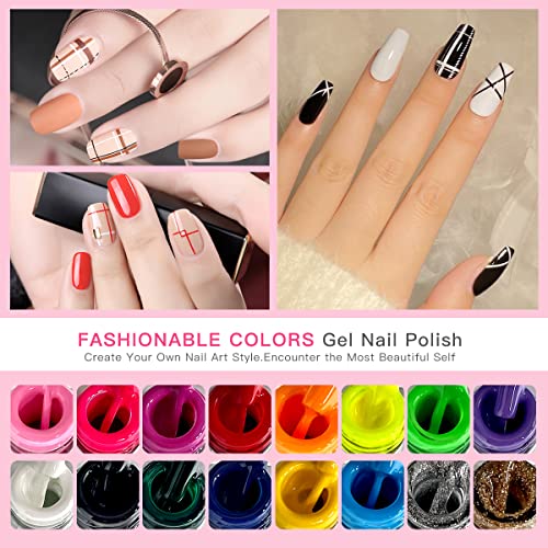 Techsliker Gel Nail Art Polish Set - Long-Lasting, Chip Resistant Colors For Salon-Quality Manicures At Home (16 Colors) #TOP2