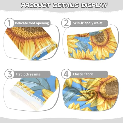 Beautiful Sunflower Girls Leggings Soft Stretch Workout Yoga Dance Pants for Kids Casual Tights3