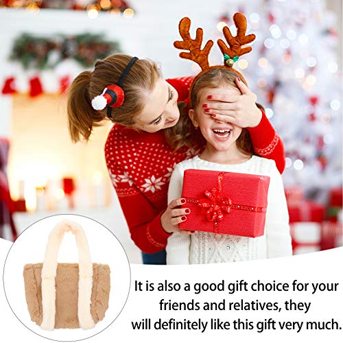 KESYOO Bolsa Fofa Bolsa Mini Bolsa Macia Bolsa de Ombro Portátil Bolsa de Pelúcia Versátil Cáqui