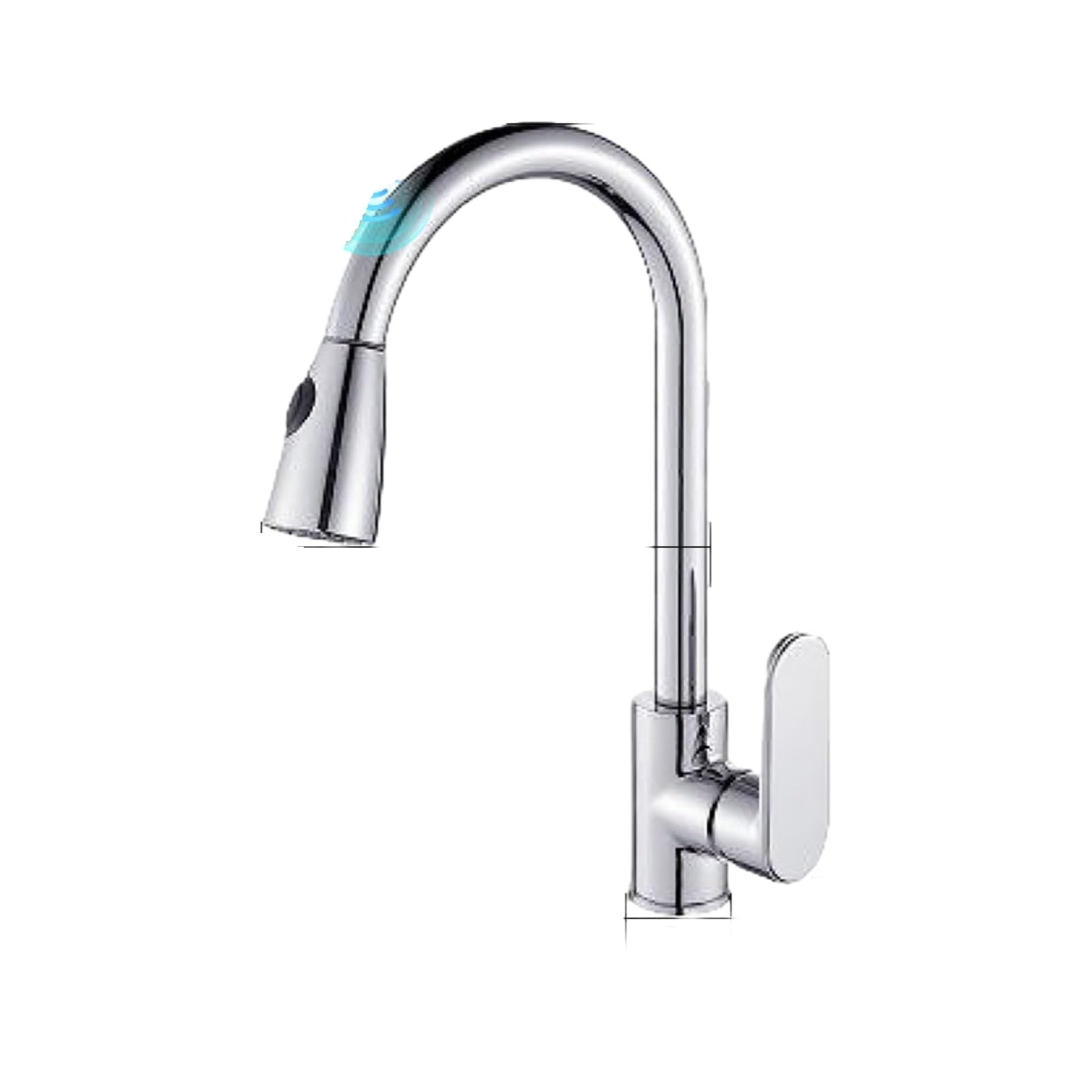 ZYCHSJXA Faucet Kitchen Sink Hot and Cold Double Water Hidden Household Pull-Out Electroplating Touch
