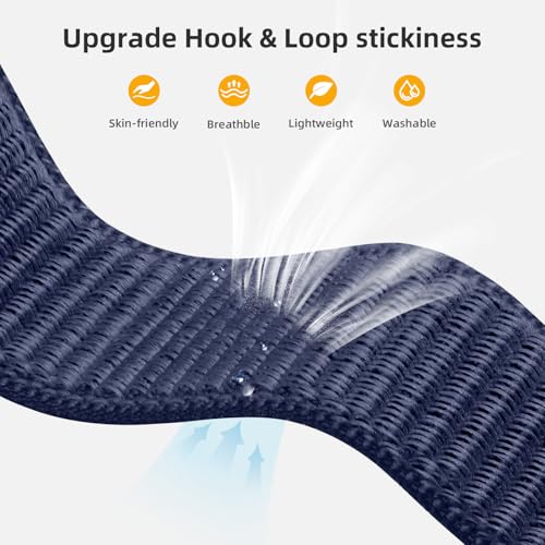 IMIVIO Breathable Nylon Sport Loop Band for Apple Watch Women Men, NavyBlue by IMIVIO - Used condition - Image 4