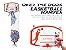 Etna Over the Door Basketball Laundry Hamper - Space Saving Hanging Hamper with Metal Ring, Backboard, Drawstring Bag - Fun Laundry Solution for Kids Room, Dorm Rooms, Dunk Away Dirty Laundry