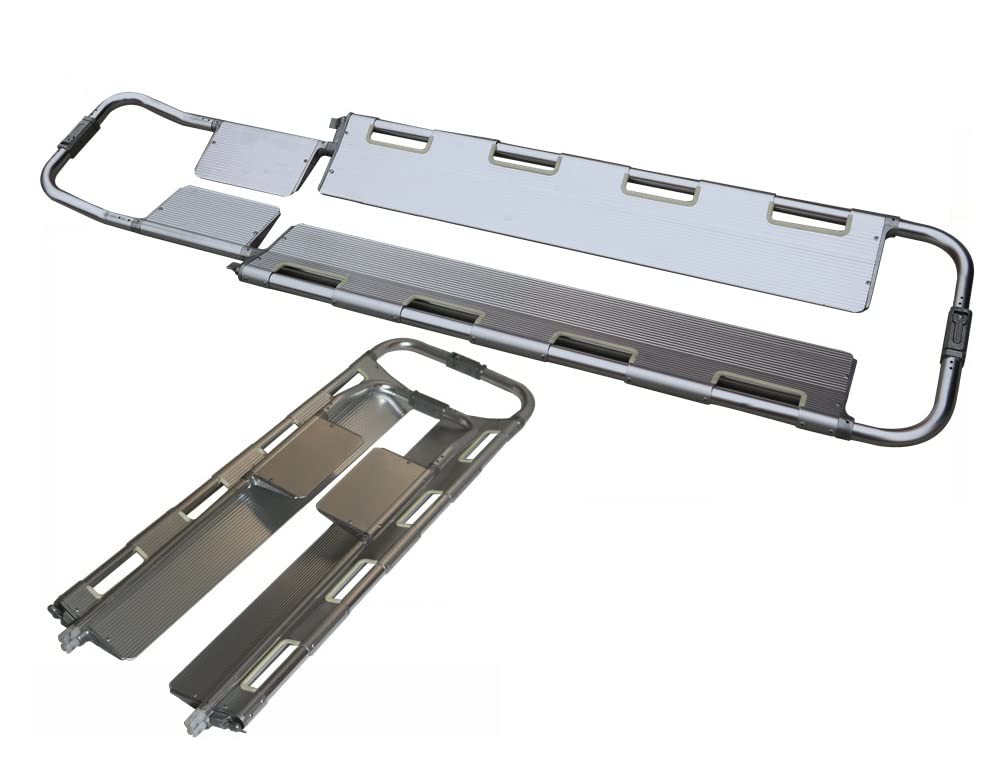 SWENEEN Aluminum Scoop Stretcher,Foldable Rescue Stretcher,Emergency Portable Stretcher,Adjustable Length,For Moving The Casualty,Mountain Rescue,