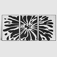 3 Piece Framed Canvas Wall Art Black and White Fish Canvas Prints Home Artwork Decoration for Living Room,Bedroom - 16