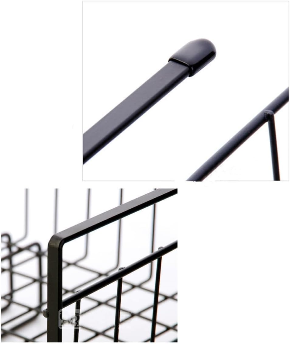 OUNONA Cabinet Shelf Organizer U-Shaped Hanging Storage Rack for Kitchen Wardrobe Black Wire Shelving Compartment Baskets for Dorm Home Use