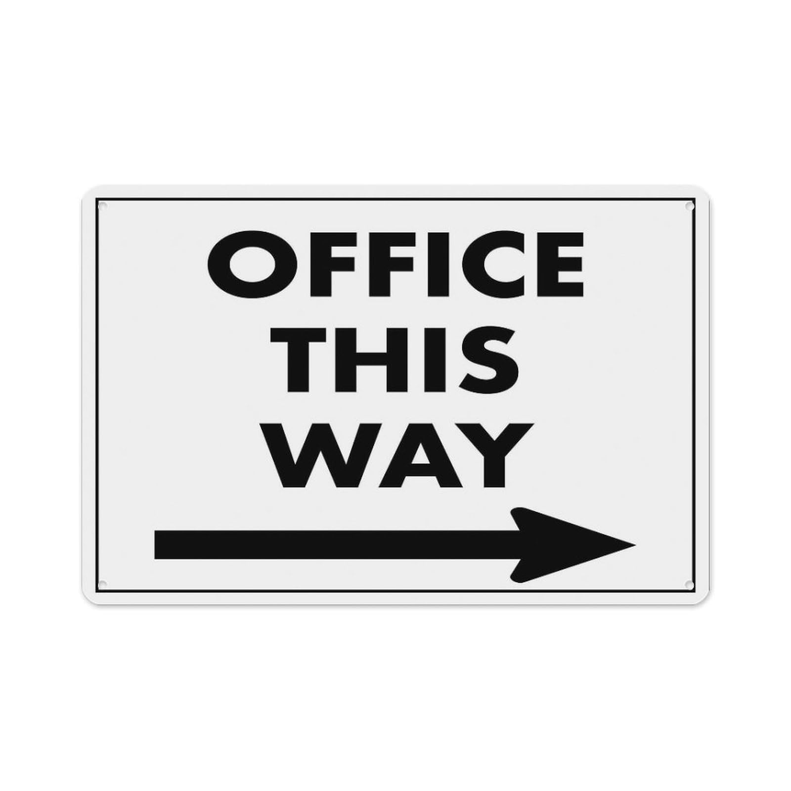 peiyeety Office This Way (Right Arrow) Sign Aluminum Tin Warning Signs for Home Outdoor Garden 12X16 Inches