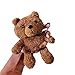 Funda para Airpod 3D de peluche con diseño de oso marrón para Airpods 1 y 2 auriculares recargable, a prueba de golpes (oscuro)