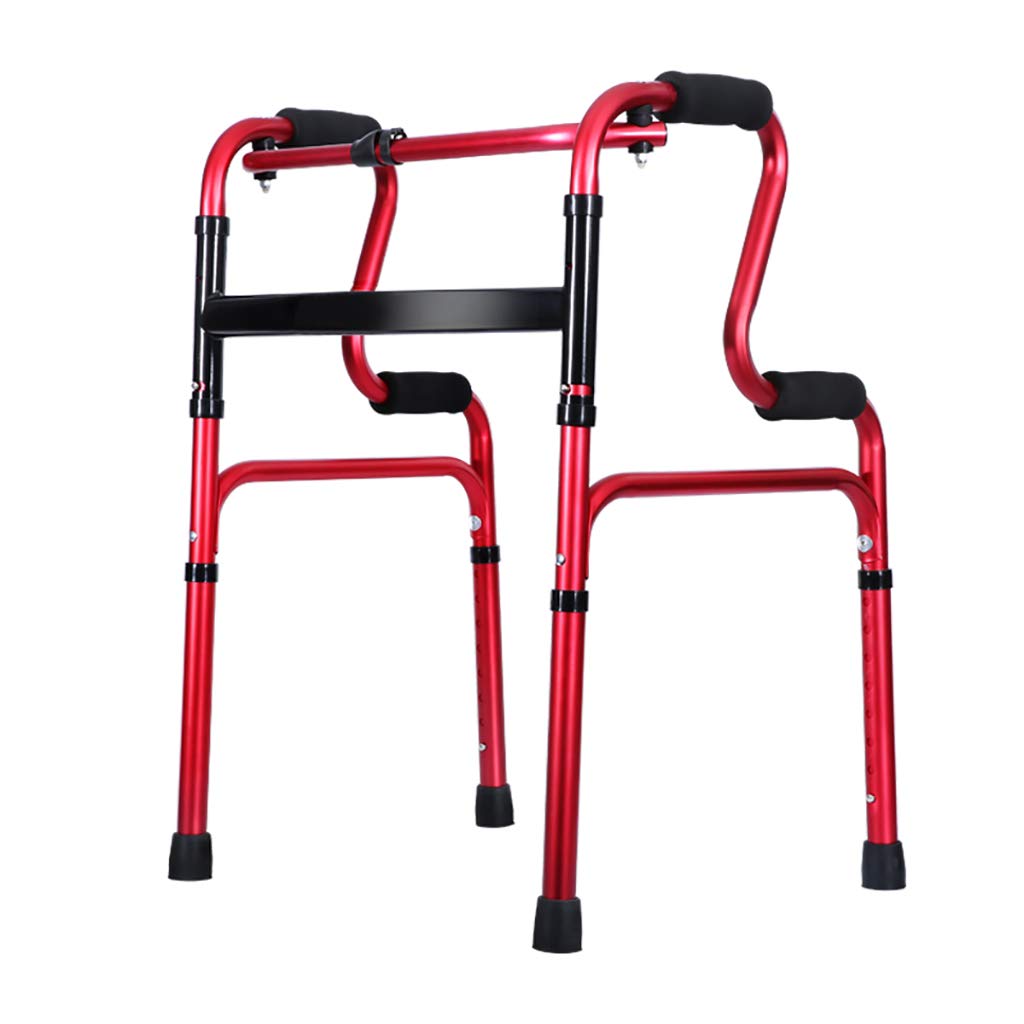 Deambulatore Deambulatore in Alluminio Leggero Pieghevole Ausilio per la Mobilità, deambulatore, deambulatore 2 in 1 per Anziani (Colore : Marrone) (Blu) (Rosso)