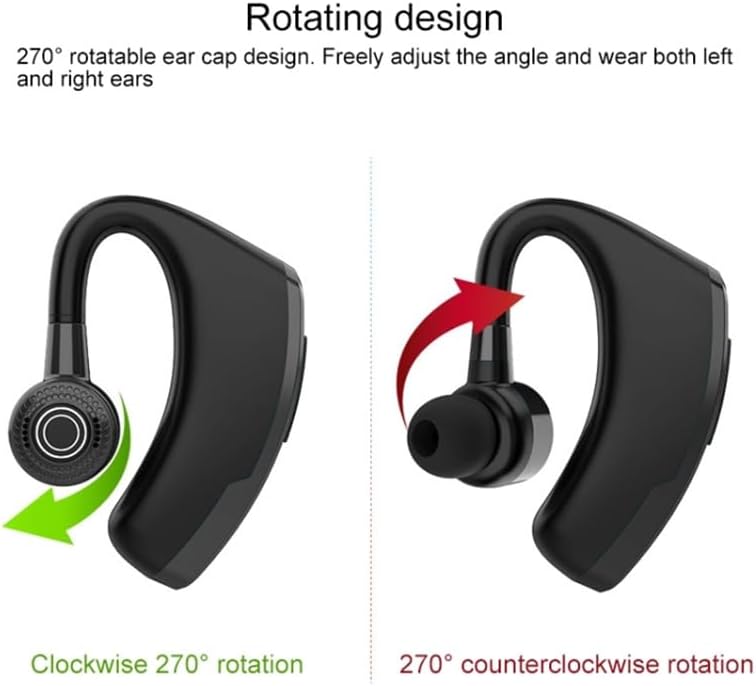 Wireless Bluetooth Earpiece Headphone with mic Wireless Earbud with Noise Cancelling Microphone with Charging Case Built-in Microphone for Driving Office Business,Blue