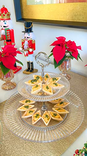 Porta Doces 2 Andares de Cristal Renaissance 18,5cm/31,5cm x 24cm - Lyor