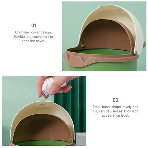 Miniatura 7 de Garneck Bote de basura con tapa para automóvil, mini escritorio, papelera, mesa, papelera, cubo de basura al aire libre, pequeño, bote de basura,