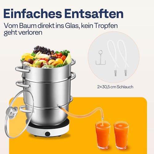 VIVOHOME 5L Dampfentsafter aus Edelstahl mit Glasdeckel Entsafter Kochtopf – Ansicht 6