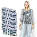 Lingito Clear Emergency Rain Ponchos Adults, Thicker, 100% Waterproof Emergency Camping Rain Poncho,