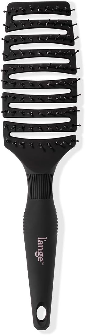 Siena Curved Vented Hair Brush | Detangling Brush with Nylon Bristles | Best for Tangles and Knots | Ideal for Men and Women | Flexible Design for Airflow (Black)