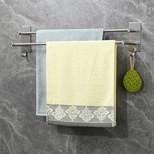 Vista Toallero de Baño Sin Taladro 60CM Toallero de Acero Inoxidable Toallero Adhesivo Toallero de Baño Accesorios de Baño Modernos y Elegantes Sin Taladro para Baños Dormitorios y Cocinas
