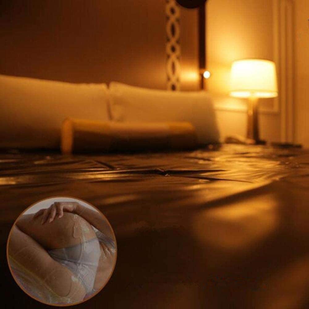 Imperméable Huile Massage Sexuel Housse de Drap PVC Vinyle Adulte Feuilles Sexy Jeu Reine Roi Literie Draps-Rouge 2,2 * 2 m