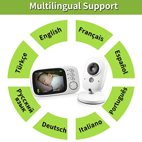 Câmera 3.2 Polegadas De Vídeo Sem Fio - Babá Eletrônica Monitor Do Bebê - Visão Noturna