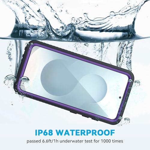 Image of Lanhiem for Samsung Galaxy S25+ Plus Case, IP68 Waterproof Dustproof Case with Built-in Screen Protector, Rugged Full Body Shockproof Protective Cover for Galaxy S25 Plus 6.7 Inch, Purple