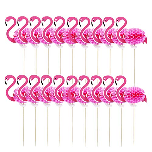 50 Pieces Flamingo Cupcake Toppers Cocktail Picks Wedding Cake Decoration For Hawaii Birthday Wedding Beach Party #TOP5