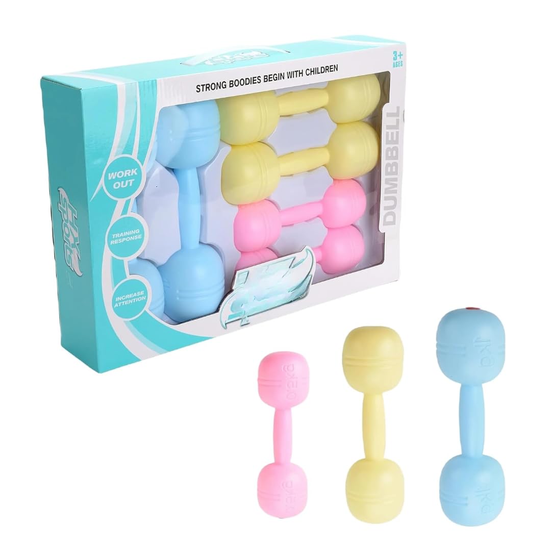 IRIS Kids Plastic Dumbbell & Barbell Weight Set – Toddler Fitness Exercise Toy Equipment for Home Gym Workout, Safe & Lightweight Play Training Set (6 Pcs, Multi-Color)-image-14