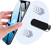 Suporte Magnético Universal para Celular, Base Metálica, Rotação 360°, Preto e Prata