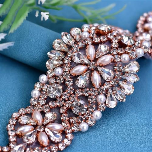 Women's Beaded Bridal Wedding Belt, Rhinestone Formal Prom Dress Decorative Ribbon3