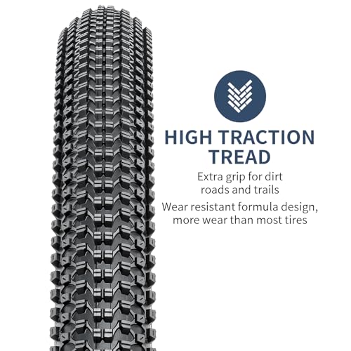 YUNSCM 2-PCS 24″ Mountain Bike Tires 24×2.35/57-507