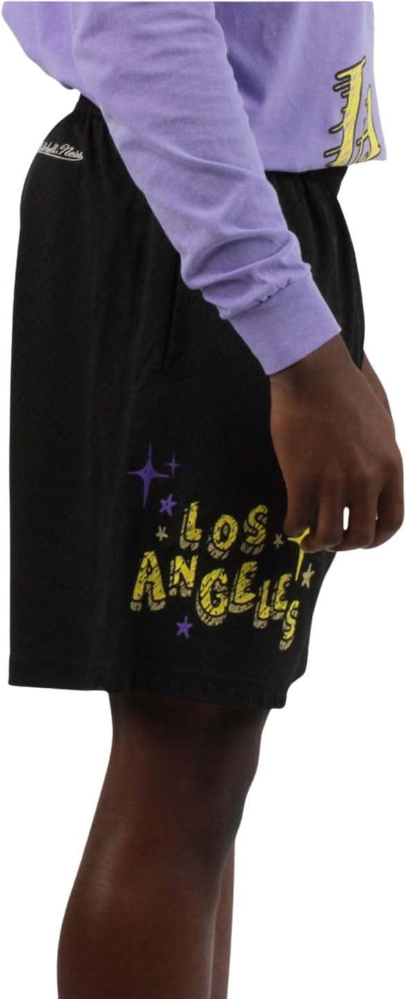 Mitchell & Ness Men's Los Angeles Lakers Sidewalk Sketch Shorts