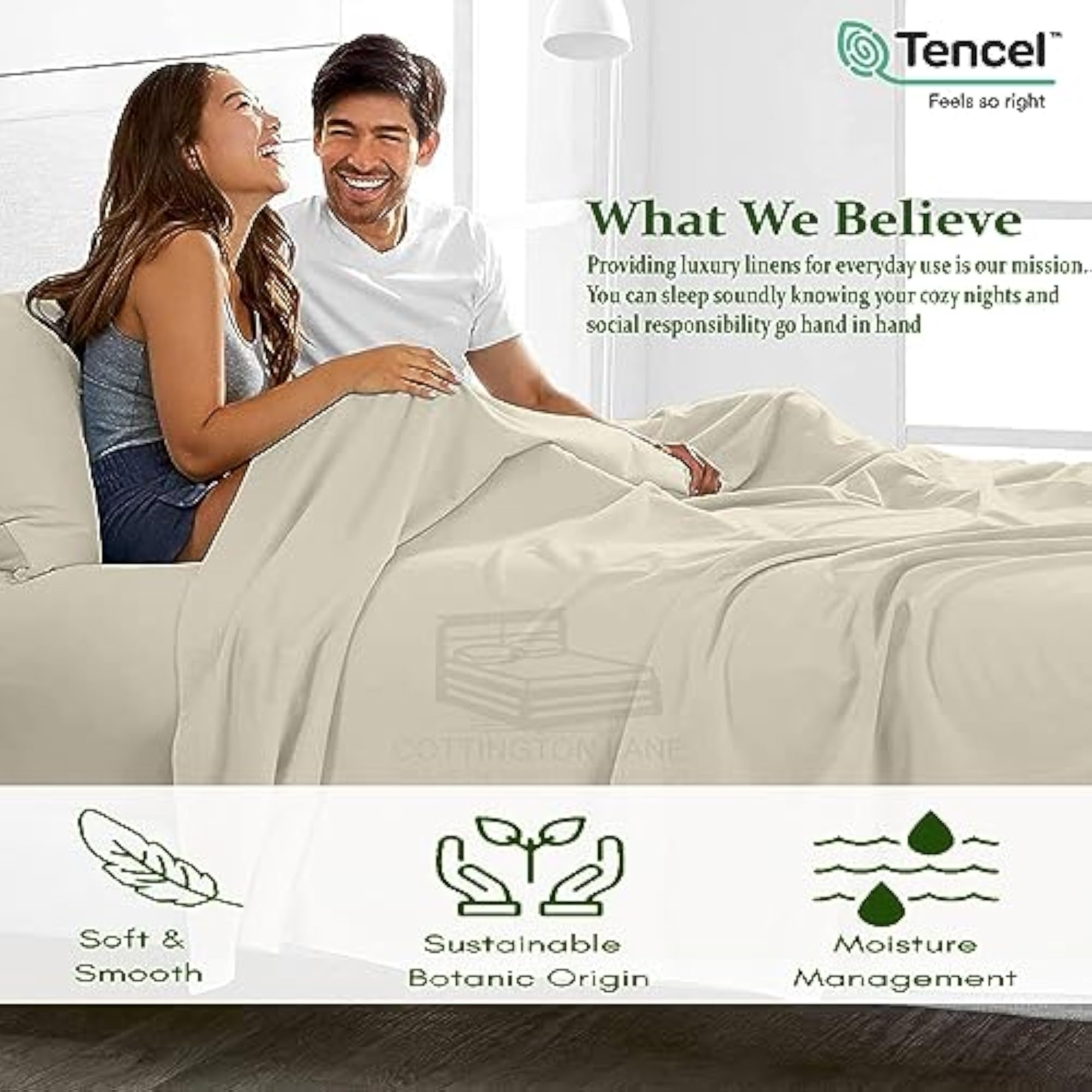 Tencel King Size Sheets Set, 100% Eucalyptus, Cooling