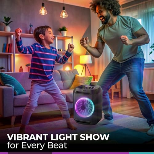 Image of Philips Bluetooth Party Speaker, Dynamic Bass Boost, Bluetooth and Aux-in, Microphone Input, Wireless Pairing for Stereo Sound, Up to 7 Hours Battery, Built-in Carry Handle (Party Speaker 2208-4)