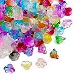 100 Pcs Lily of The Valley Beads: This complete set features 100 exquisitely crafted bell flower-shaped beads inspired by the delicate Lily of the Valley, presented in a beautiful assortment of randomly mixed colors for elegant jewelry creations Prem...