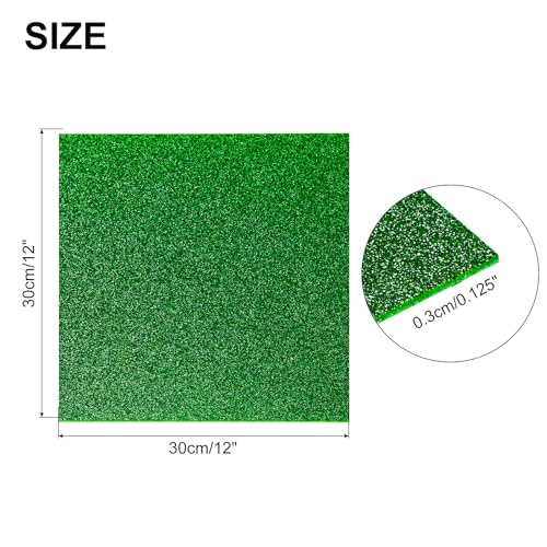 Image of MECCANIXITY 1Pcs Green Glitter Acrylic Sheets 1 /8 inch Thickness 12 inch x 12 inch Glossy PMMA Fluorescent Plastic Sheets Extruded Translucent Blanks for DIY Art Crafting Laser Cutting & Engraving