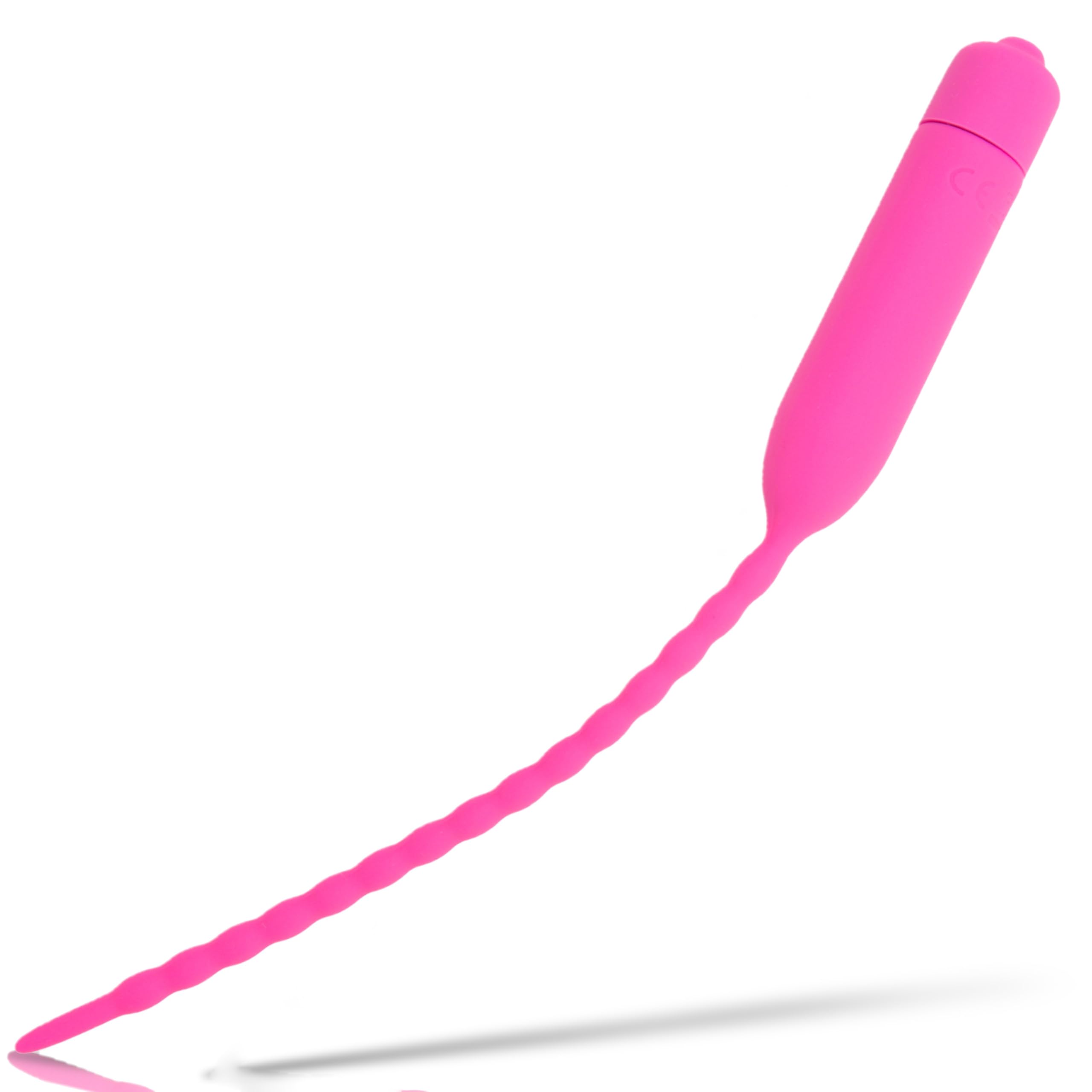Fops Vibrador Uretral Flexible de Silicona 255 mm de longitud y 6 mm de diámetro Vibración precisa y sondaje uretral Sonda uretral resistente al agua alimentado por batería (1x AAA) rosa N16-66