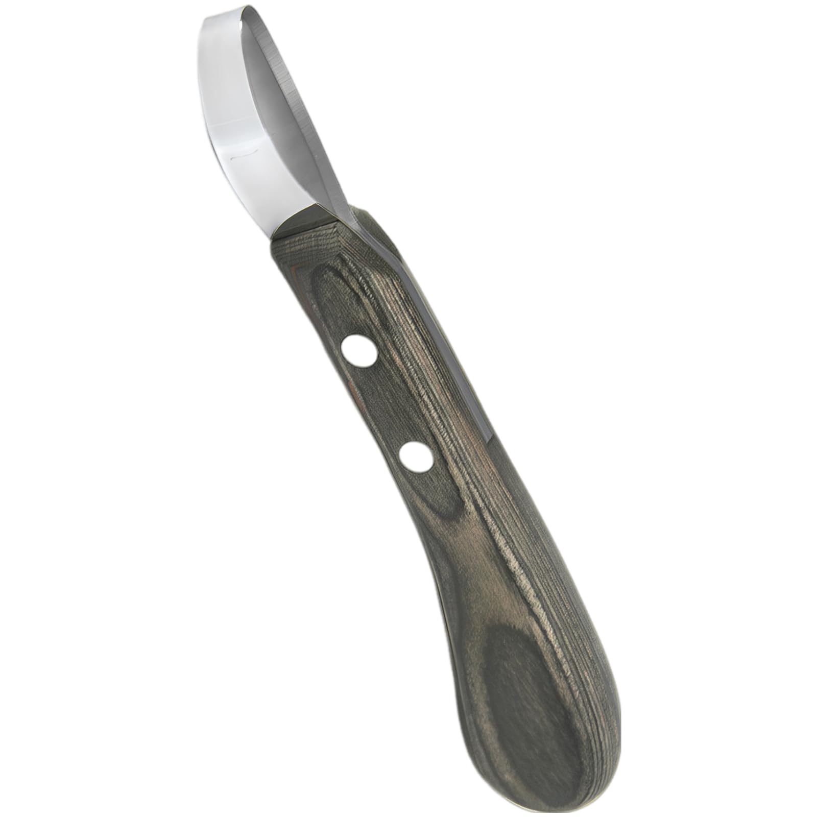 Hufmesser für Pferde, Werkzeug aus Edelstahl mit ringförmiger Klinge, ergonomischem bunten Holzgriff, für professionelles Huftrimming und Pflege, Zubehör für Stallreparaturen, schwarz Silber
