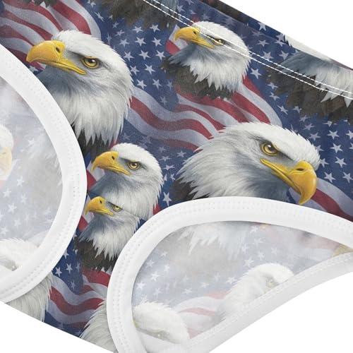 Joisal Eagle American Flags Cool Panties Little Girl Girls Underwear Toddler Cotton Print Undies Kids Briefs 2t4