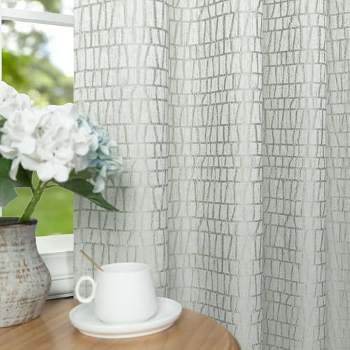 Light Sage Patterned Curtains 63 Inch Length for Bedroom 2 Panel Set Grommet Buffalo Check Gingham Unique Custom Made Room Darkening Sage Green Curtains for Living Room French Country Chic 52x63 Long