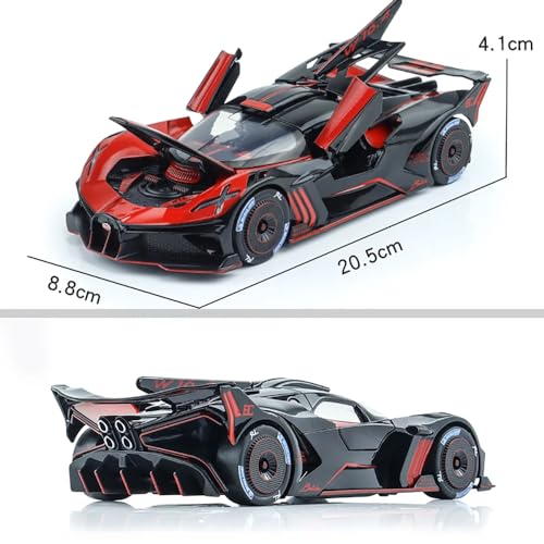 Image of Diecast Metal Car 1:24 Scale Bolide Toy Car Die Cast Metal Pullback Car with Openable 6 Doors, Light Music Boys Gifts Toys, Blue