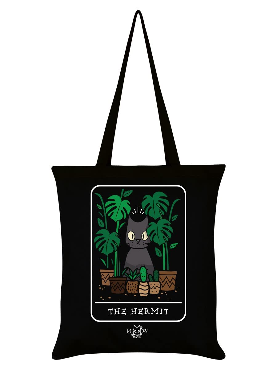 Spooky Cat Black Tarot The Hermit Tote Bag 38X42centimeters