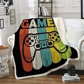 Gamepad Blanket Gamer Blanket Fluffy Fleece Blanket Multicolor Bed Throws Game Fanatic Blanket for Boys Kids Adult Teen(150x200cm)